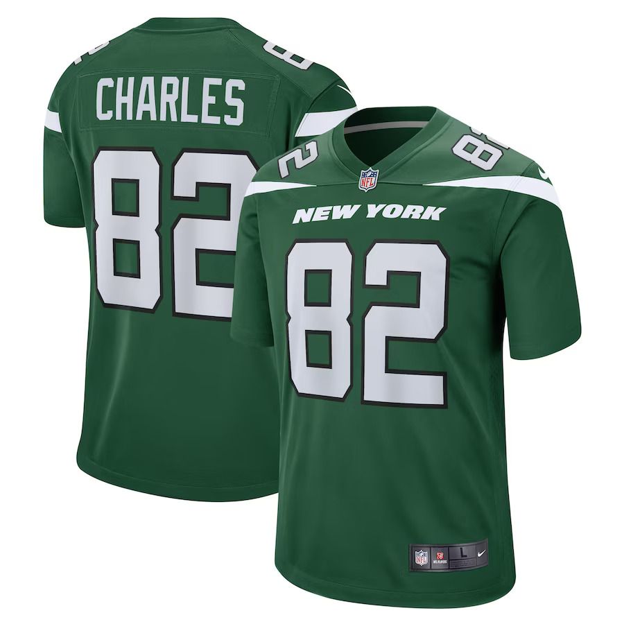 Men New York Jets 82 Irvin Charles Nike Gotham Green Game Player NFL Jersey